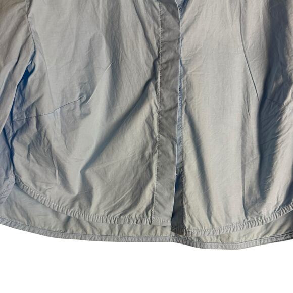 STAUD Seneca French Blue Boxy Cropped Long Sleeve Button Up Collared Top Small - Picture 6 of 11